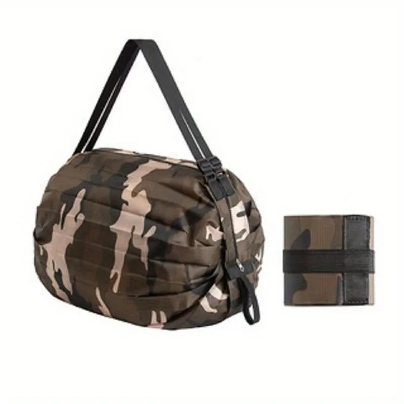 Heavy-Duty Foldable Shoulder Shopping Bag – Zipper Closure, Reusable Tote Bag