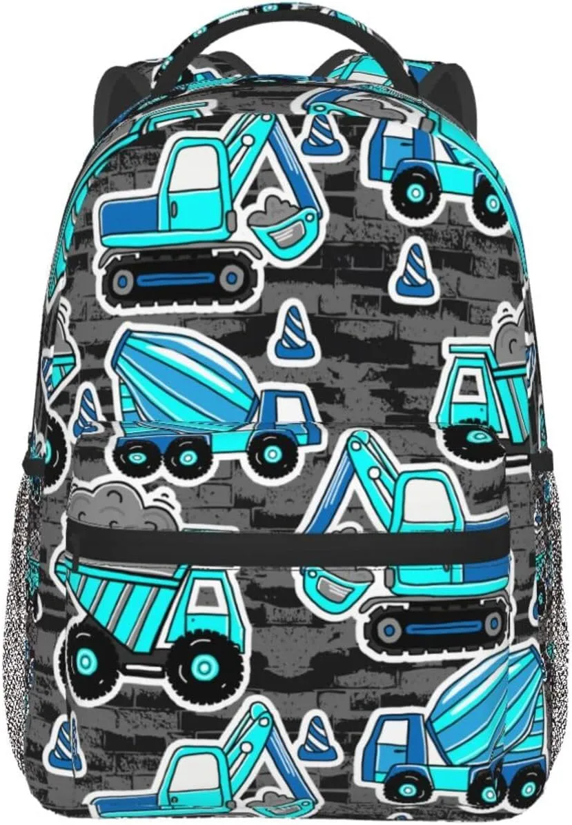 Heavy Machinery Mud Truck Excavator Backpacks 15 Inch Laptop Backpack Multipurpose Double Shoulder Bag For Men Women Gifts