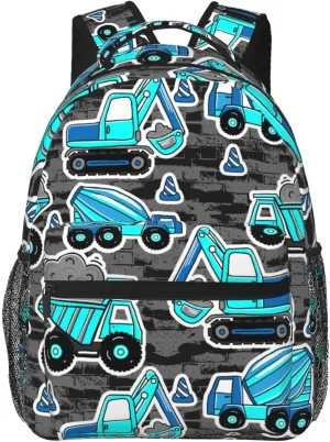 Heavy Machinery Mud Truck Excavator Backpacks 15 Inch Laptop Backpack Multipurpose Double Shoulder Bag For Men Women Gifts
