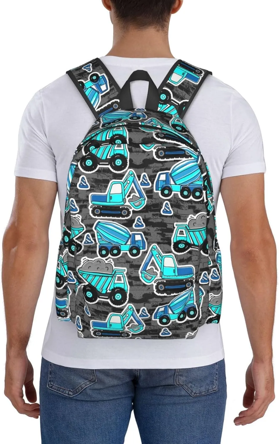 Heavy machinery mud truck excavator Backpacks 15 Inch Laptop Backpack Multipurpose Double Shoulder Bag for Men Women Gifts