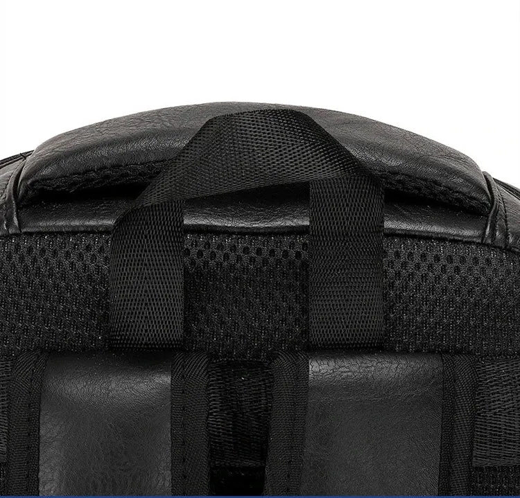High Quality USB Charging Backpack Men PU Leather Bagpack Large Laptop Backpacks Male Mochilas Schoolbag For Teenagers Boys