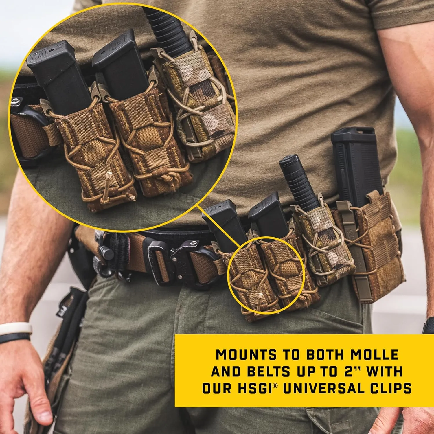 High Speed Gear Double Pistol Taco Mag Pouch | Universal Pistol Magazine Holster | Rapid Response and MOLLE Compatible