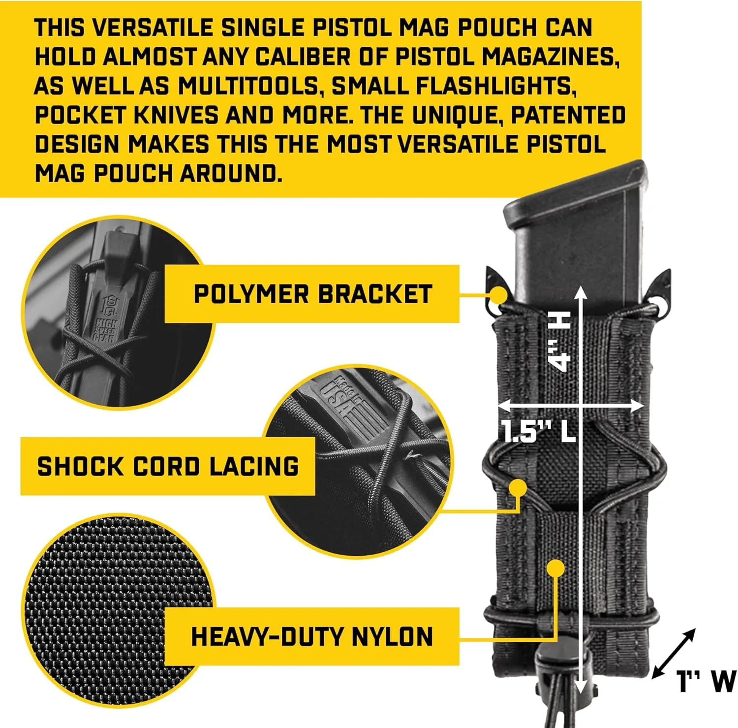 High Speed Gear Single Pistol Taco Mag Pouch, Molle