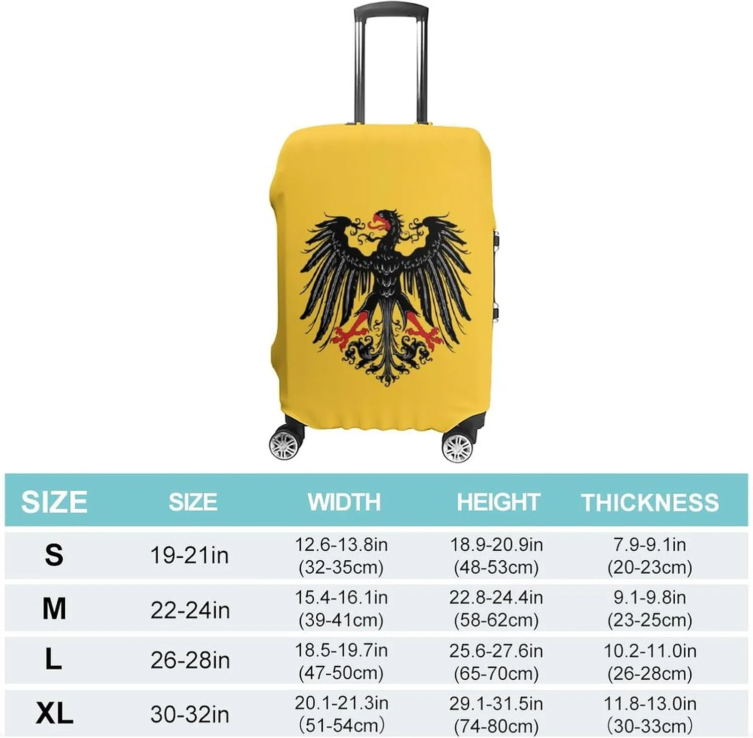 Historical Flag of Holy Roman Empire Fashion Luggage Cover Protector Washable Elastic Suitcase Cover Anti-Scratch Unisex Travel L