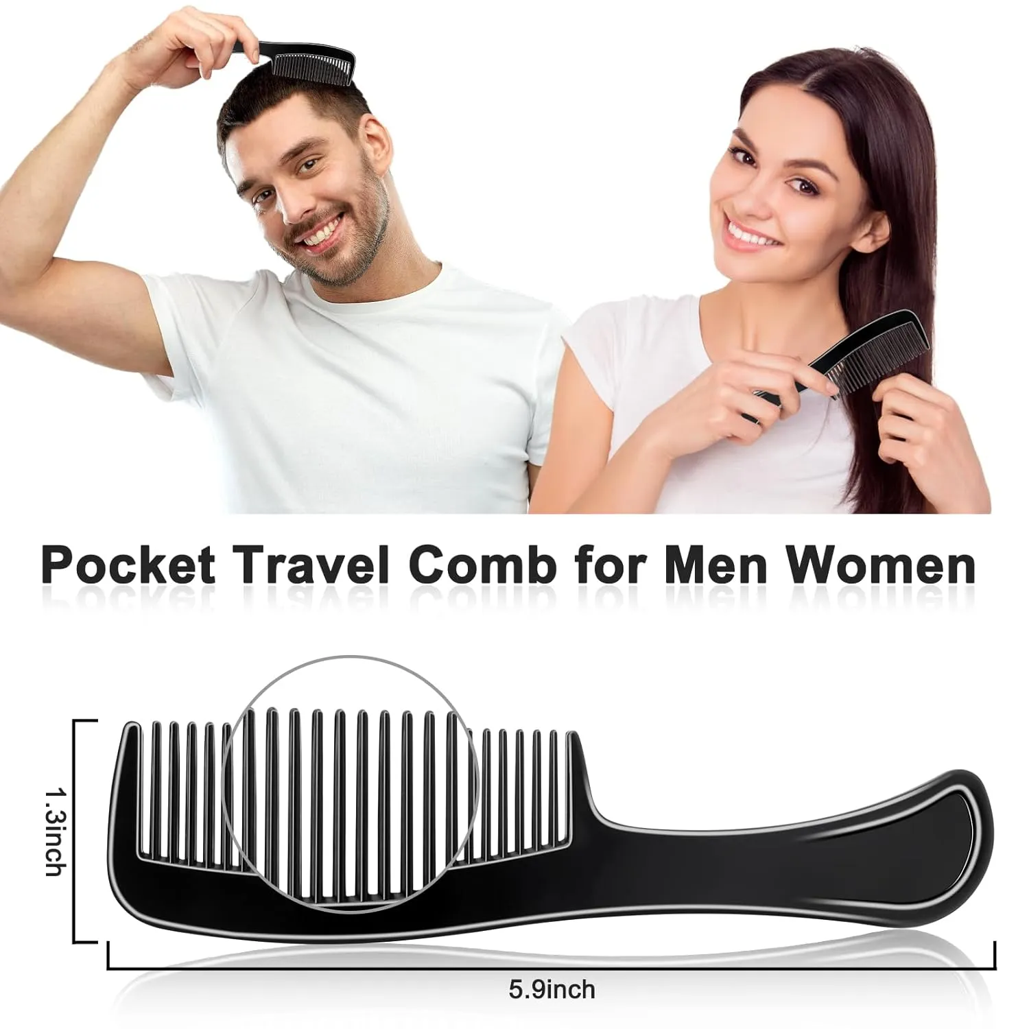 HOFASON 100 Pcs Bulk Hair Combs Individually Wrapped for Women, Kids, Men Beard, Professional Wide Tooth Comb for Hair Styling, Travel, Homeless, Hotel, Shelter, Nursing Home and Church (Black)