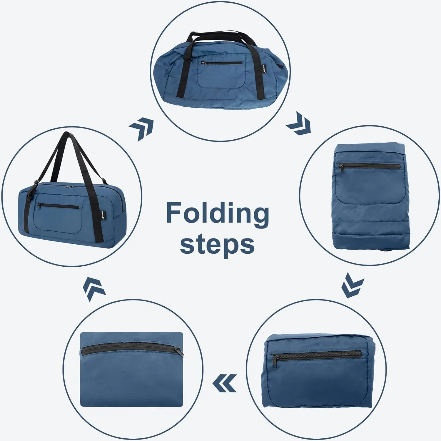 HOLYLUCK Foldable Travel Duffel Bag For Women & Men Luggage Great for Gym - Airforce blue
