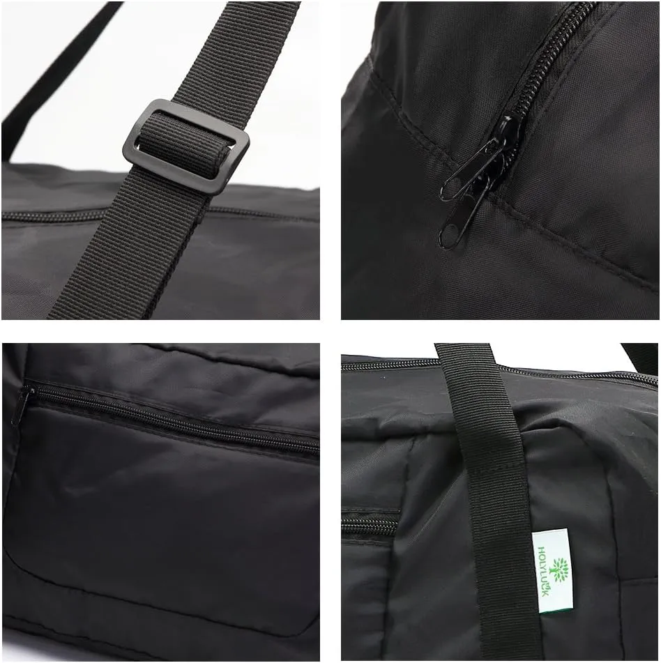 HOLYLUCK Foldable Travel Duffel Bag For Women & Men Luggage Great for Gym (black) One_Size