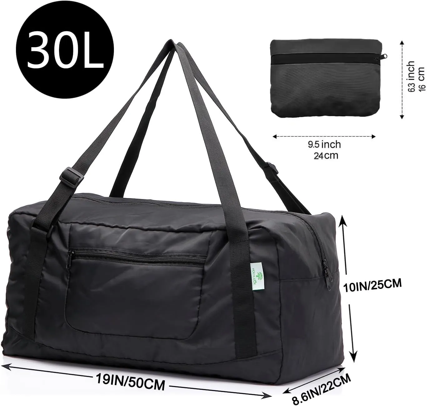 HOLYLUCK Foldable Travel Duffel Bag For Women & Men Luggage Great for Gym (black) One_Size
