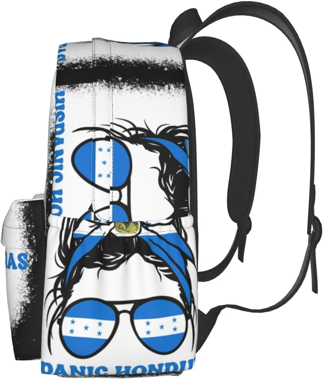 Honduras Flag Hispanic Heritage Month Messy Bun Large Travel Backpack Casual Backpacks Laptop Daypack Working Rucksack Lightweight Back Pack Sports Bag with Adjustable Shoulder Strap