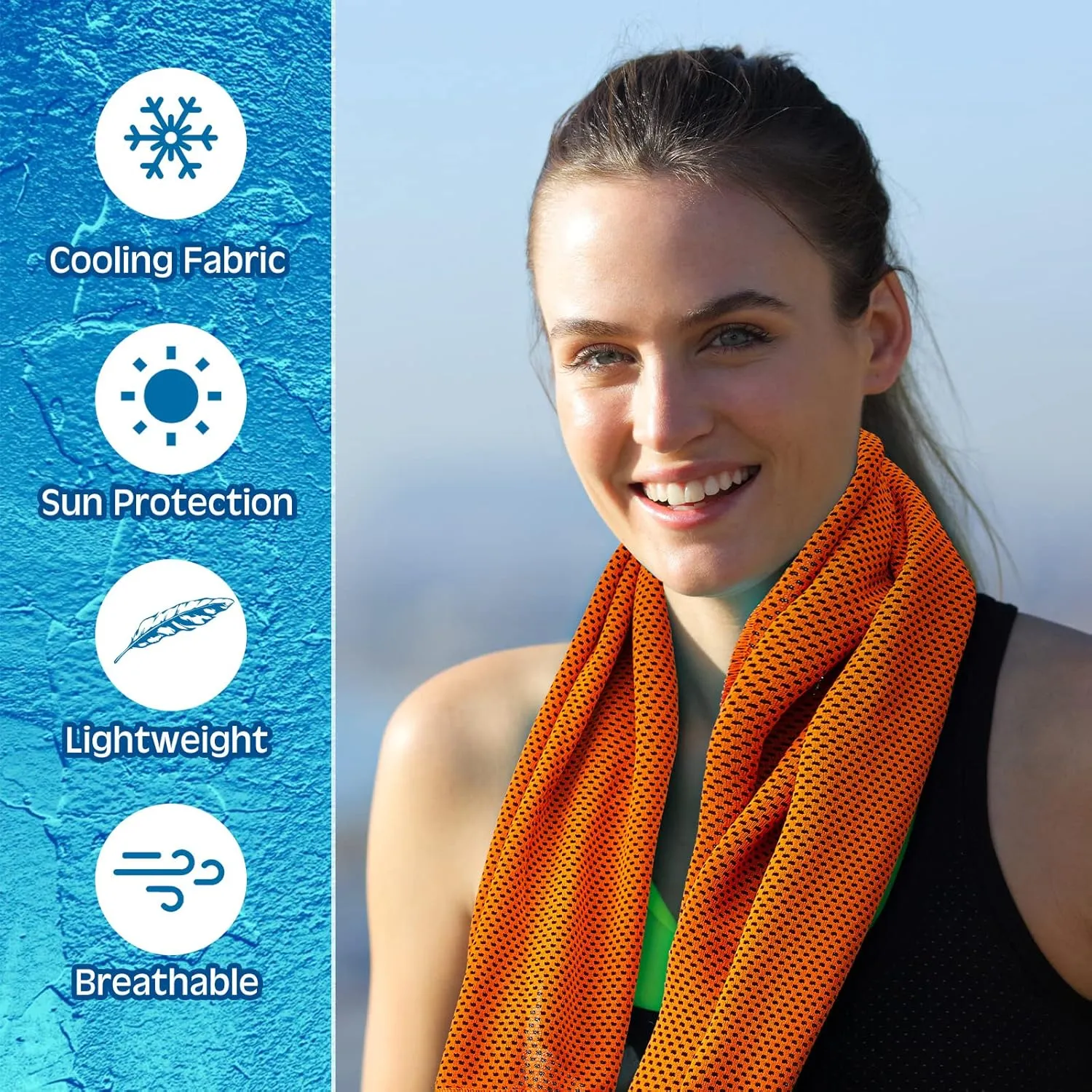 Hosuly Cooling Towel Bulk Ice Towel Chilly Breathable Polyester Soft Sport for Neck Yoga Athletes Gym Workout Camping Fitness Running 32 x 12 Inch