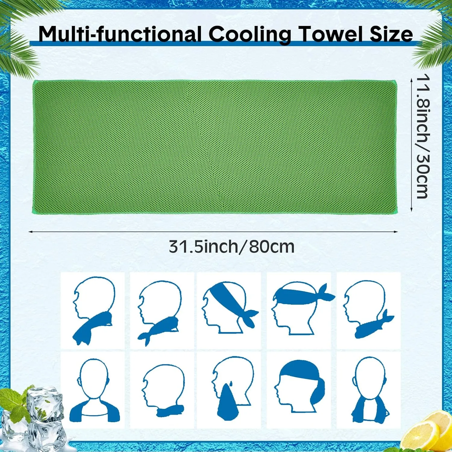 Hosuly Cooling Towel Bulk Ice Towel Chilly Breathable Polyester Soft Sport for Neck Yoga Athletes Gym Workout Camping Fitness Running 32 x 12 Inch