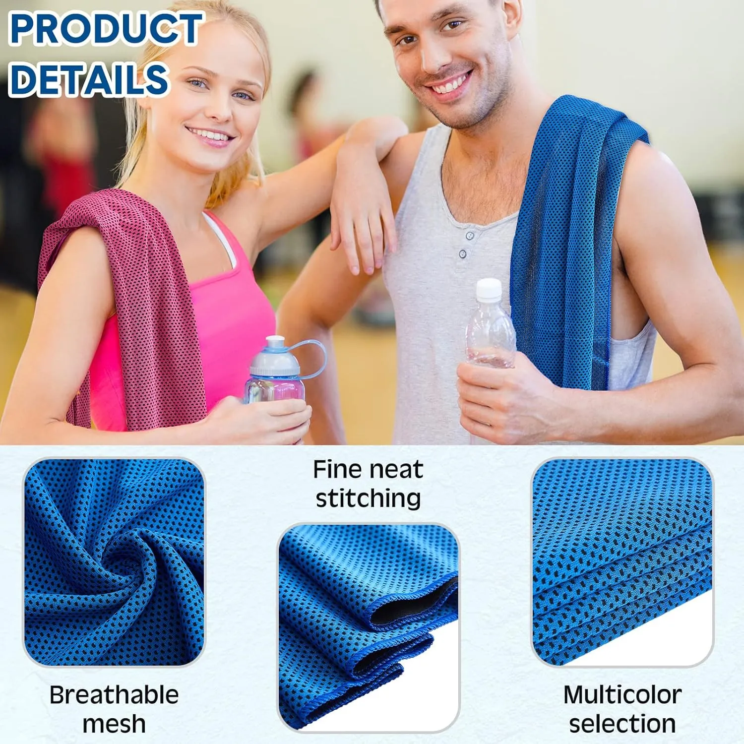 Hosuly Cooling Towel Bulk Ice Towel Chilly Breathable Polyester Soft Sport for Neck Yoga Athletes Gym Workout Camping Fitness Running 32 x 12 Inch