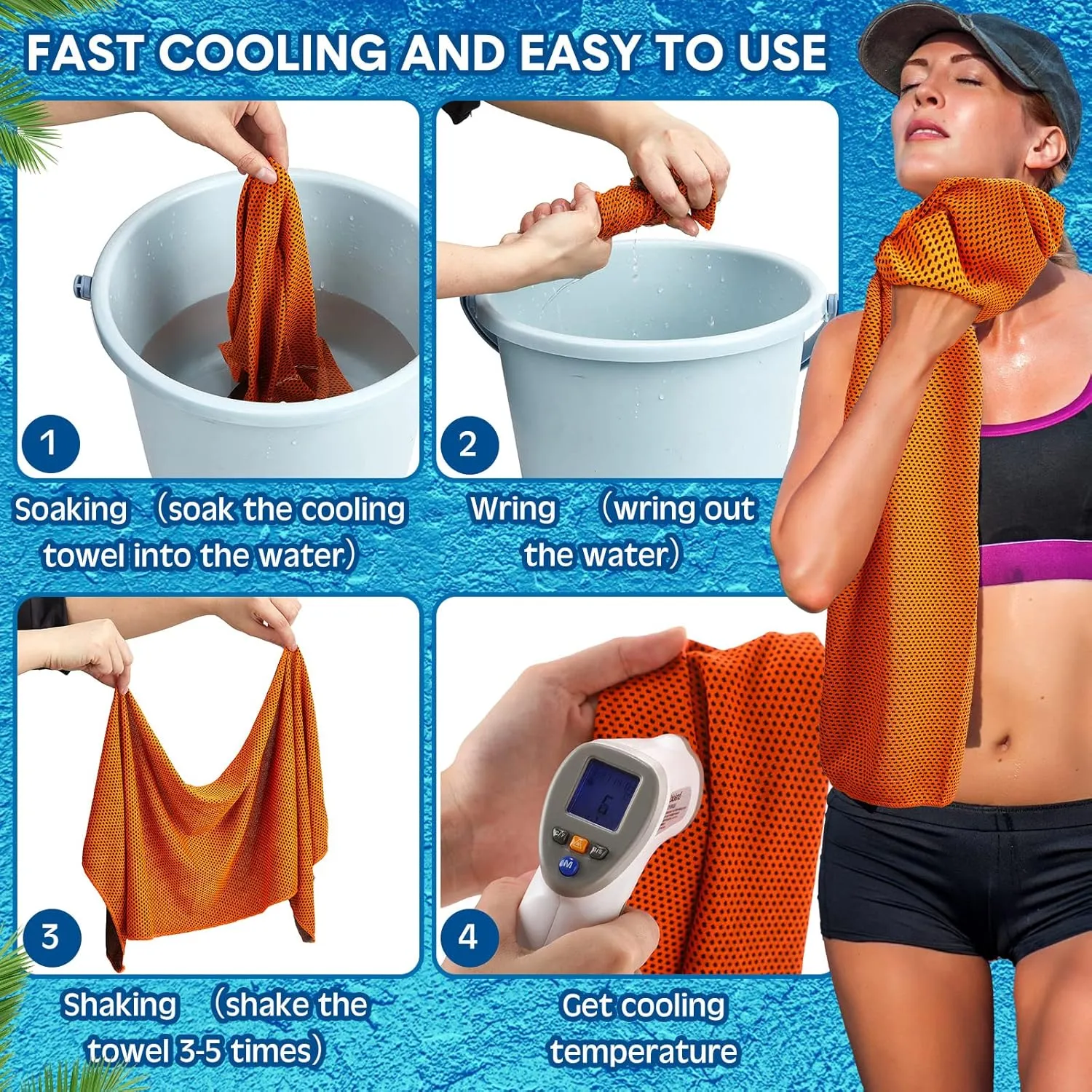 Hosuly Cooling Towel Bulk Ice Towel Chilly Breathable Polyester Soft Sport for Neck Yoga Athletes Gym Workout Camping Fitness Running 32 x 12 Inch