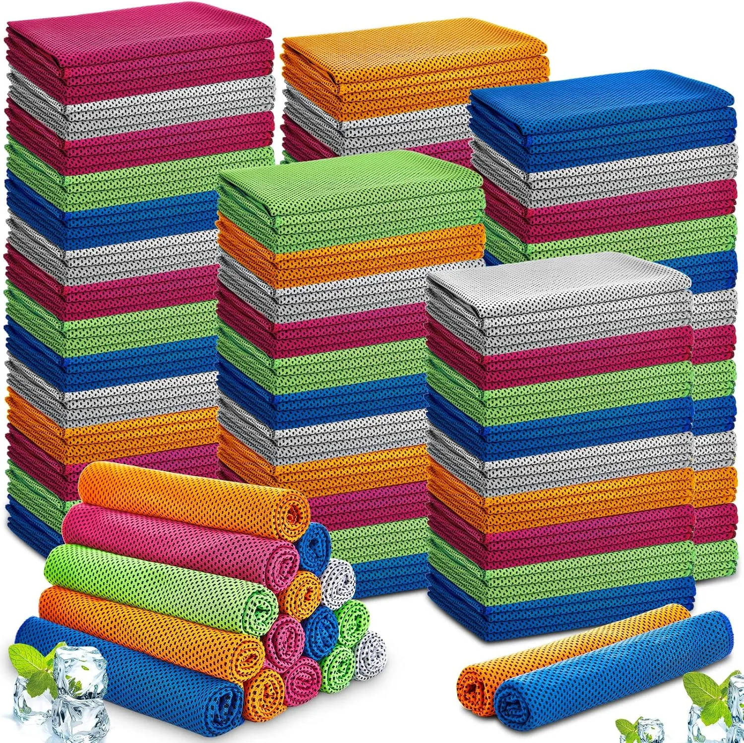 Hosuly Cooling Towel Bulk Ice Towel Chilly Breathable Polyester Soft Sport for Neck Yoga Athletes Gym Workout Camping Fitness Running 32 x 12 Inch