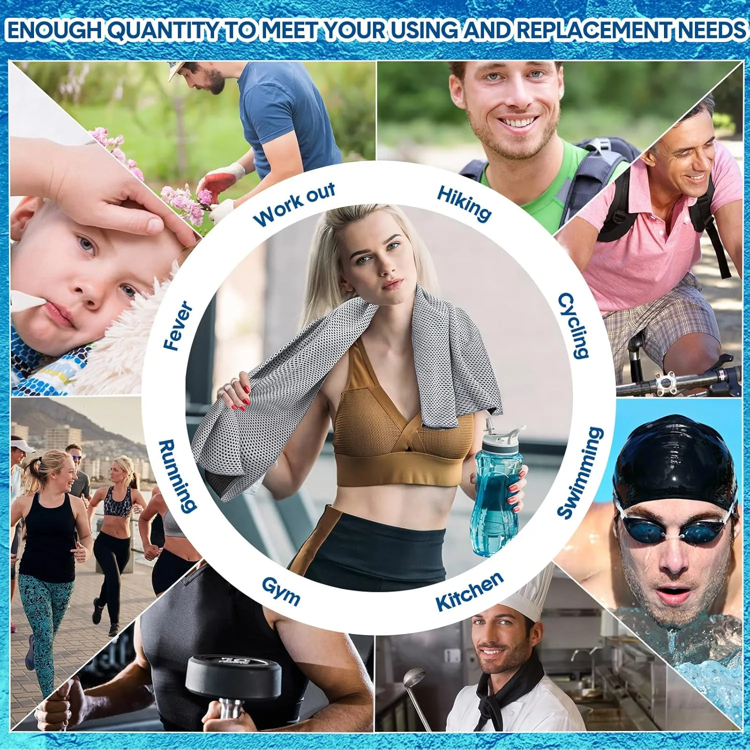 Hosuly Cooling Towel Bulk Ice Towel Chilly Breathable Polyester Soft Sport for Neck Yoga Athletes Gym Workout Camping Fitness Running 32 x 12 Inch