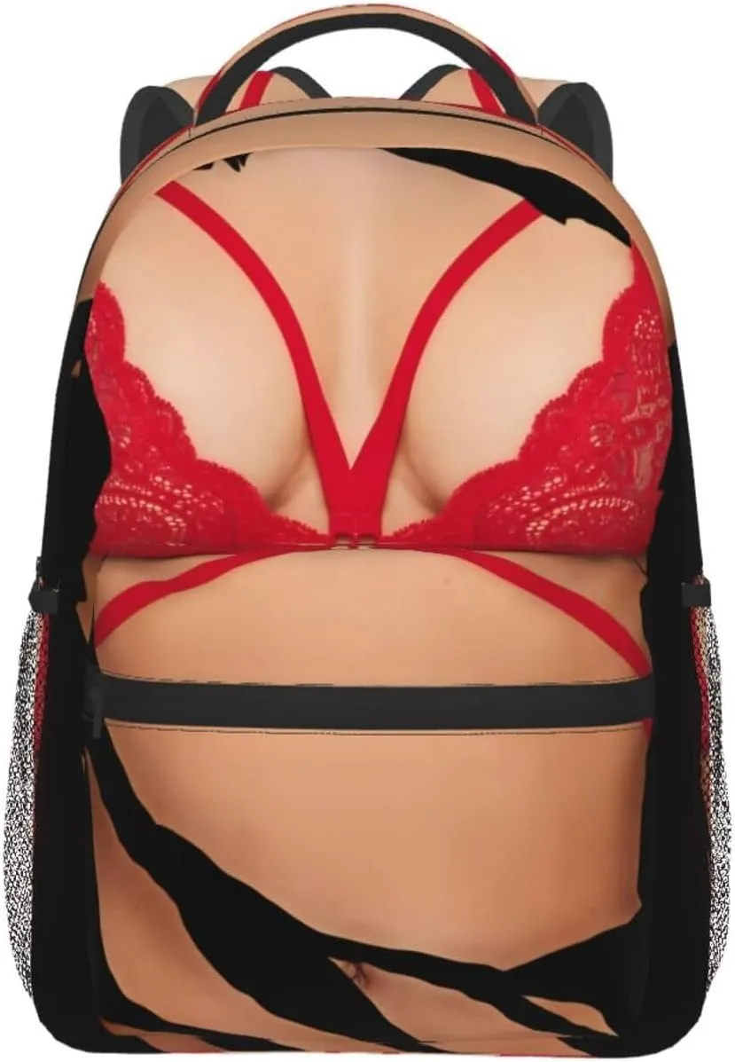 Hot 3d Realistic Boobs Red Bikini Body Backpacks 15 Inch Laptop Backpack Multipurpose Double Shoulder Bag For Men Women Gifts
