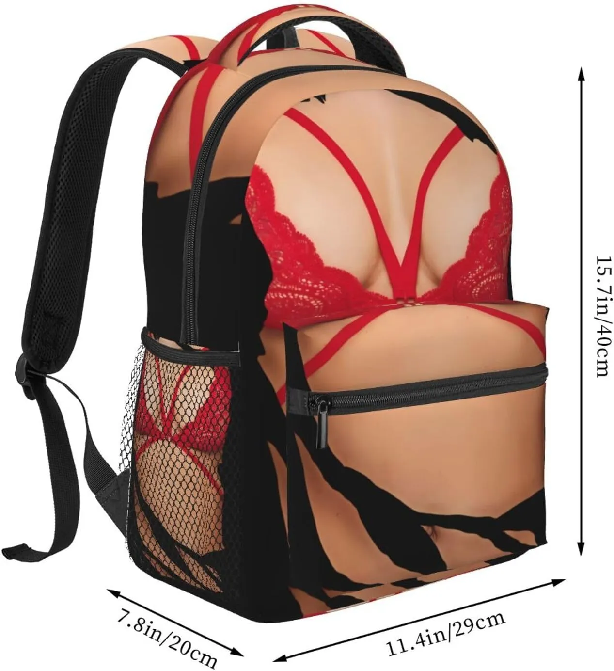 Hot 3d Realistic Boobs Red Bikini Body Backpacks 15 Inch Laptop Backpack Multipurpose Double Shoulder Bag For Men Women Gifts