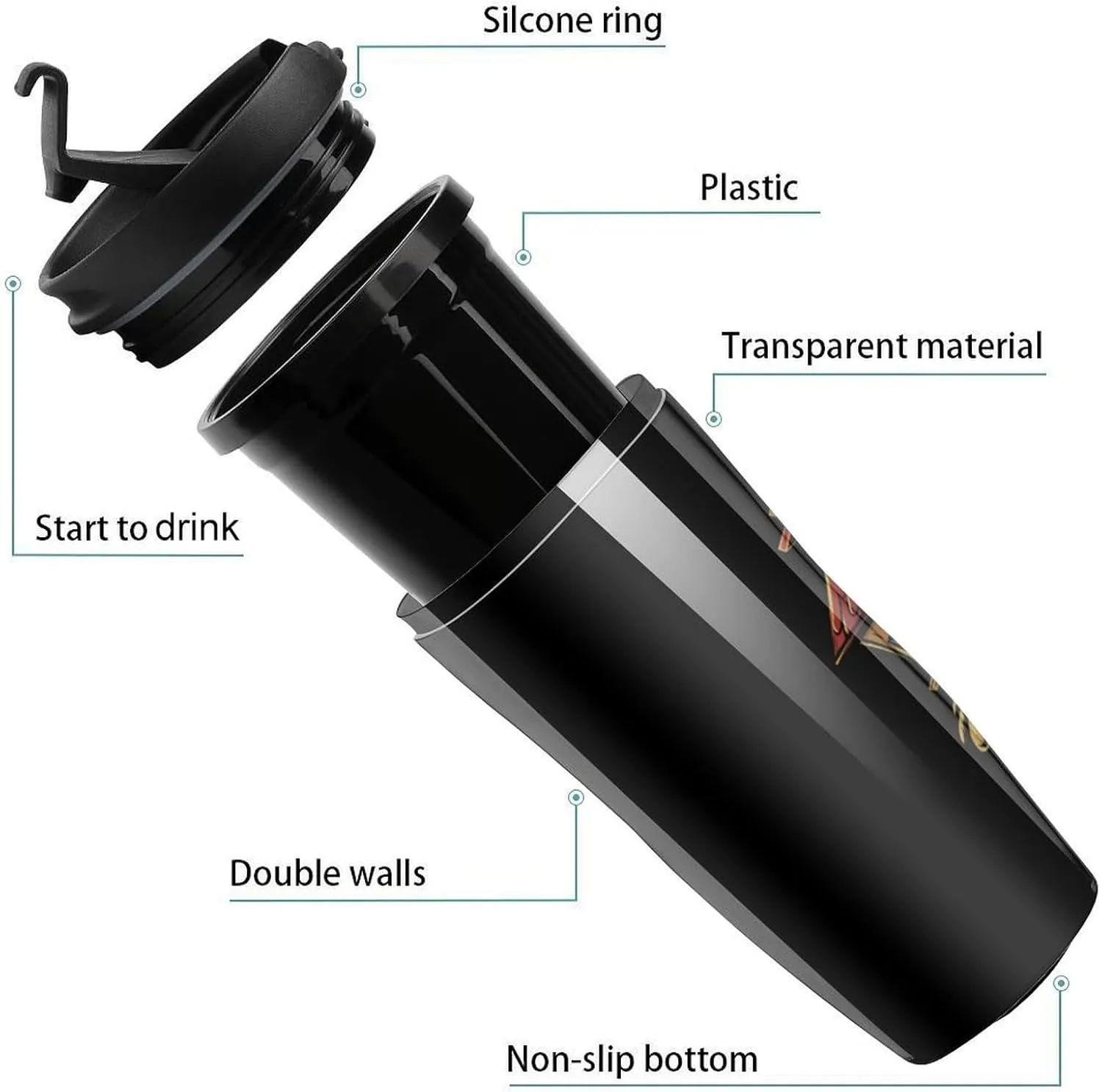House on Chicken Legs Coffee Mug with Lid Portable Tumbler Water Bottle for Travel Business 350ml