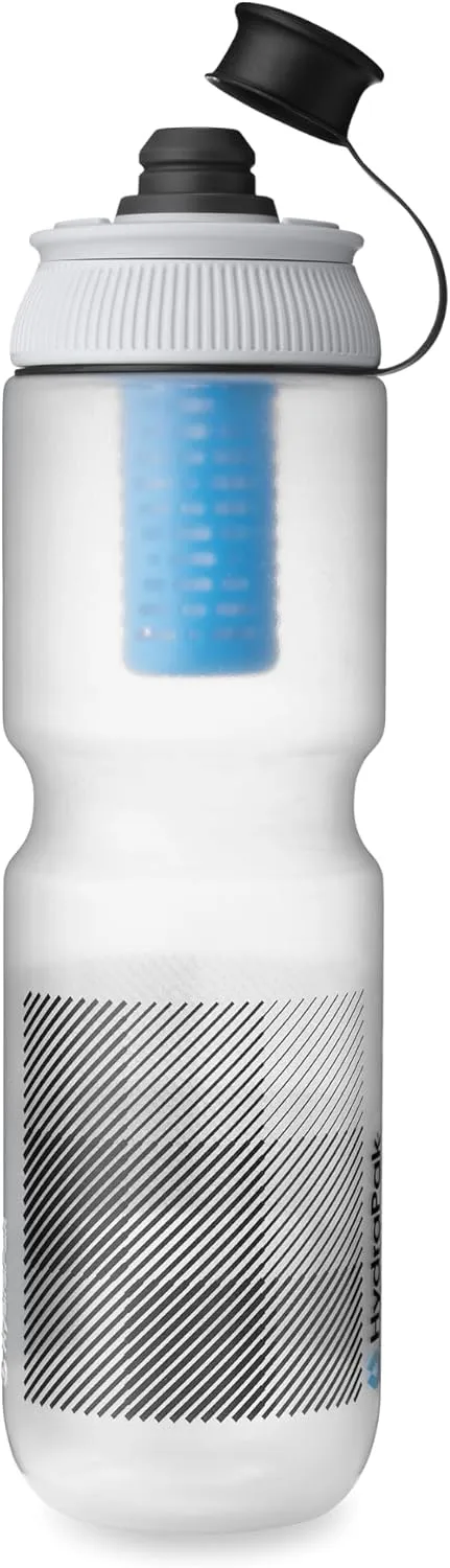 HydraPak Breakaway  Filter Water Bottle (20oz or 30oz) - Hike & Bike Squeeze Water Bottle, Fits Backpacks & Bike Cages - Clear