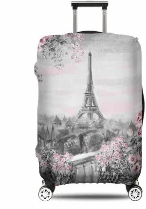 IBILIU Travel Luggage Cover Protector Vintage Flowers Bird Butterflies Suitcase Cover Protectors Washable Luggage Suitcase Cover for 25-28 Inch L
