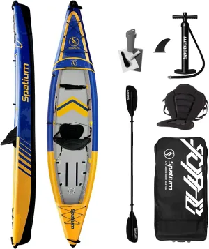 Inflatable Kayak 1 & 2 & 3 Person Adult- Full Drop Stitch Kayak for Adults,Portable, and Durable Tandem Kayak for Fishing, Touring, and Water Sports