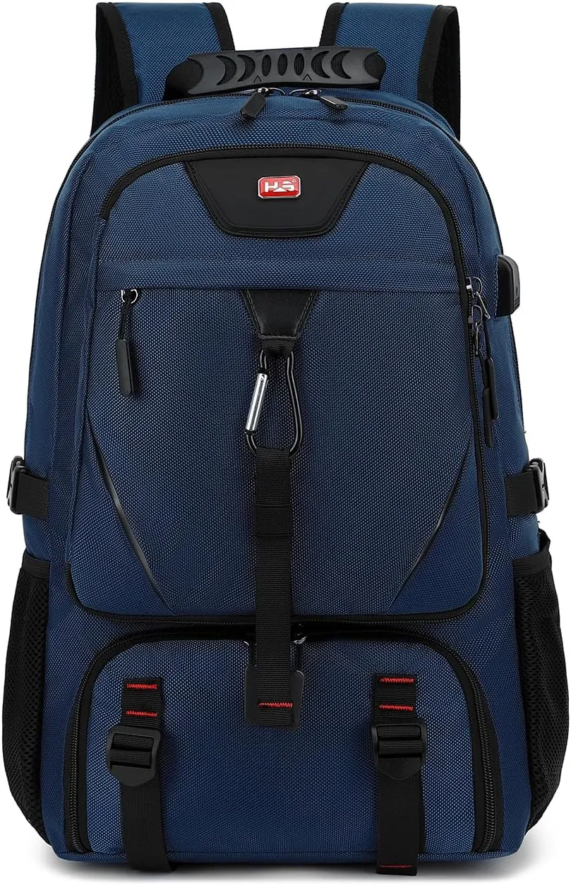 INSAVANT Travel Backpack for Mens 17.3 Inch with Laptop Sleeve and Shoe Compartment, Computer Backpacks with USB Charging Port, Durable Hiking Work Business Daypack for Women(17.3 Inch Dark Blue)