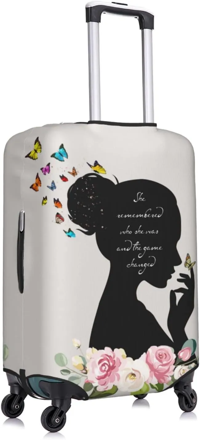 Inspirational Luggage Cover For Travel Positive Quote Travel Suitcase Protective Cover Motivational Encouragement Gift For Women For Girls Or Teens Floral Butterflies
