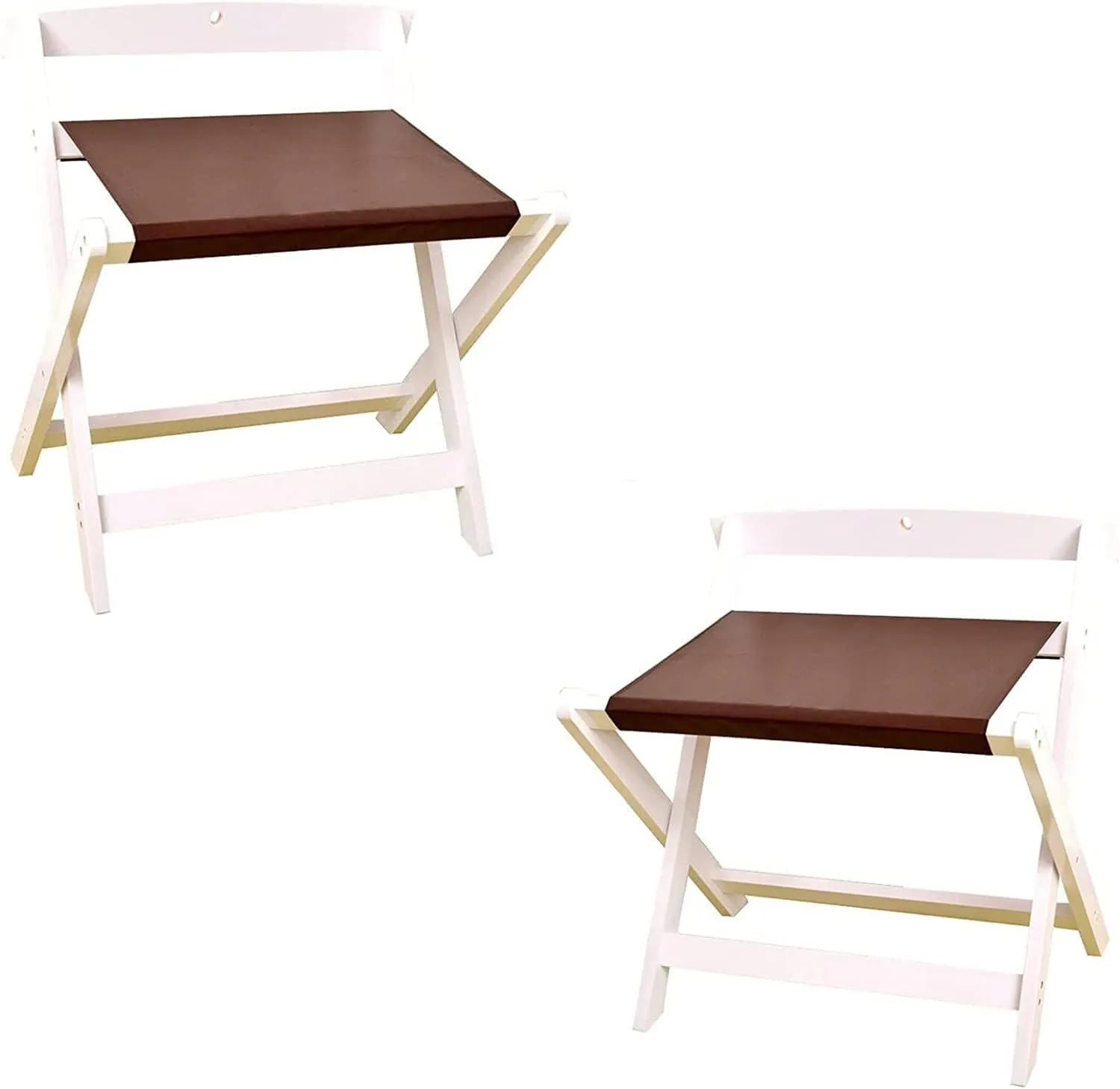 IOCCIOBB 2 Pack Classic Luggage Rack - Foldable Suitcase Rack, with Wall Protection Suitcase Stand, Made of Solid Hardwood, Easy to Assemble, for Home, Bedroom and Travel (Color : White)