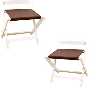 IOCCIOBB 2 Pack Classic Luggage Rack - Foldable Suitcase Rack, with Wall Protection Suitcase Stand, Made of Solid Hardwood, Easy to Assemble, for Home, Bedroom and Travel (Color : White)