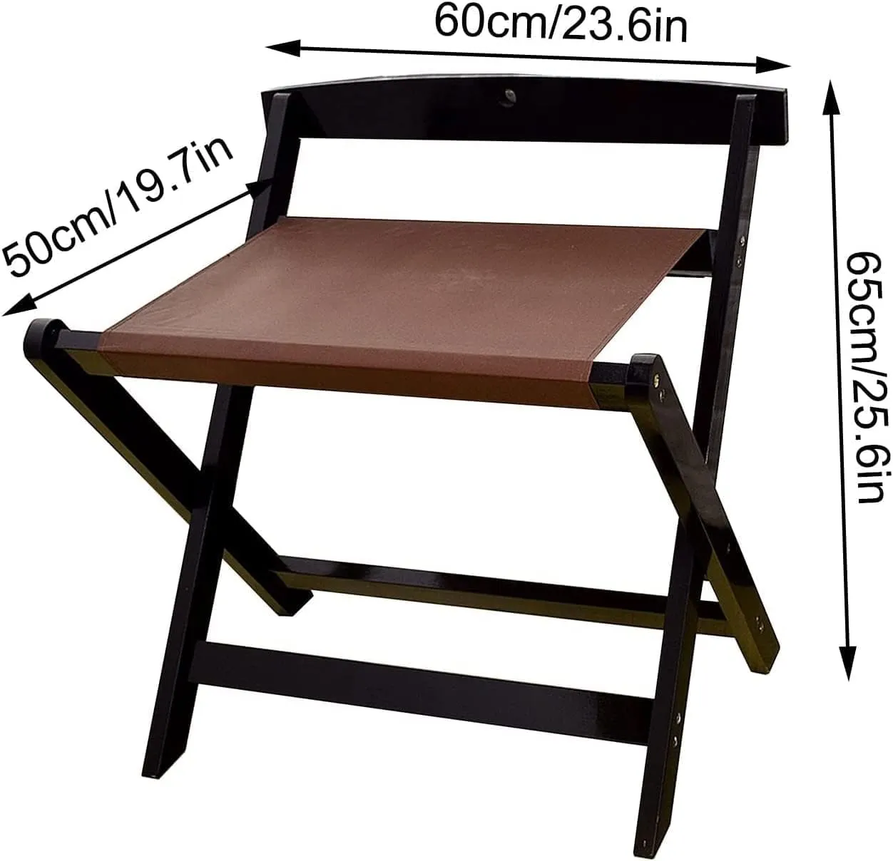 IOCCIOBB Luggage Rack 2 Pack Guest Rooms Luggage Rack, Folding Hotel Luggage Rack, with Cloth Solid Wood Travel Bag Rack, for Home Bedroom Guest Room, 60X50X65Cm (Color : Brown)