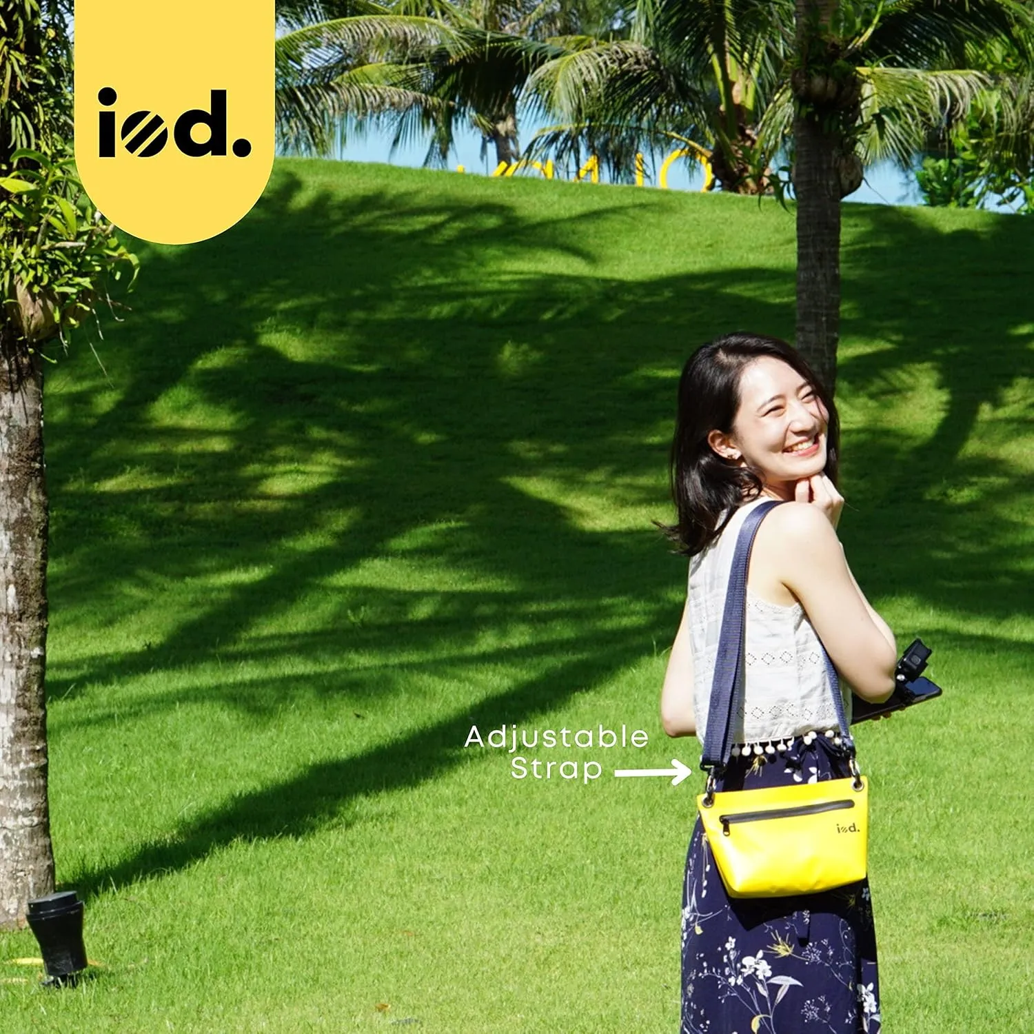 iod Weatherproof Sling Bag/Crossbody Bag with Water-Resistant Zipper - Tarpaulin Bag with Adjustable Shoulder Straps (Blue, S)