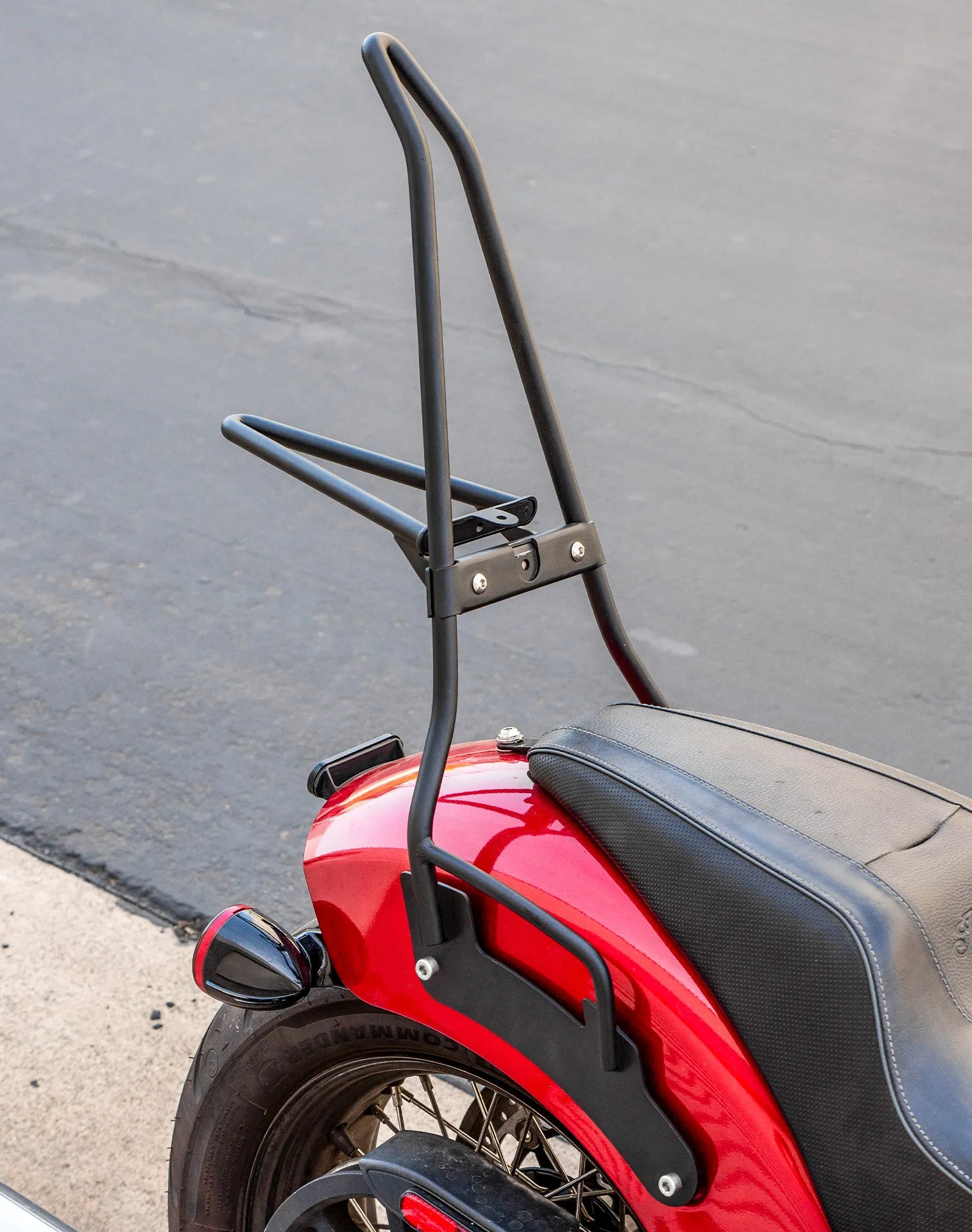 Iron Born Blade 25" Indian Chief Bobber Dark Horse (2022 ) Sissy Bar with Foldable Luggage Rack Matte Black