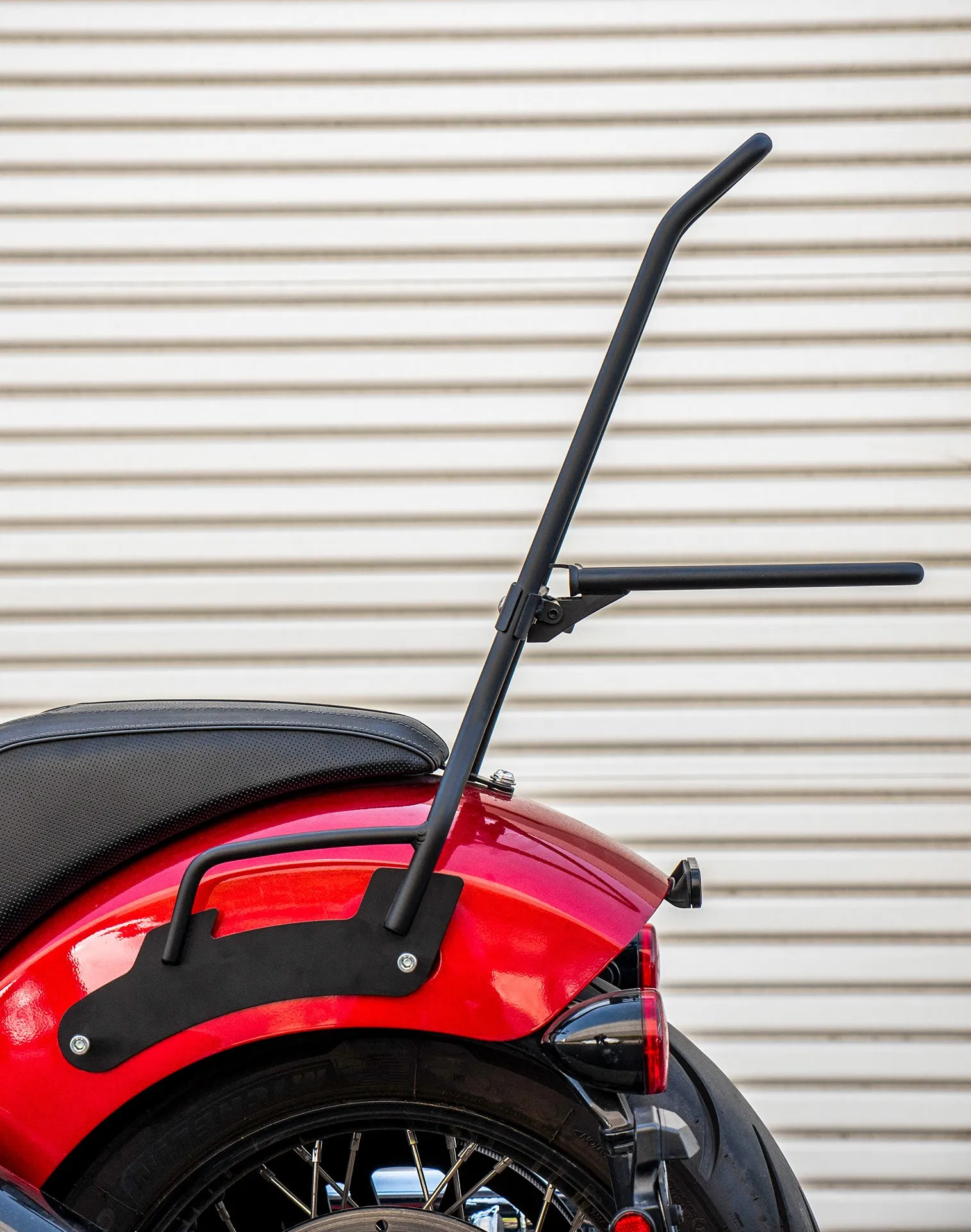 Iron Born Blade 25" Indian Chief Bobber Dark Horse (2022 ) Sissy Bar with Foldable Luggage Rack Matte Black