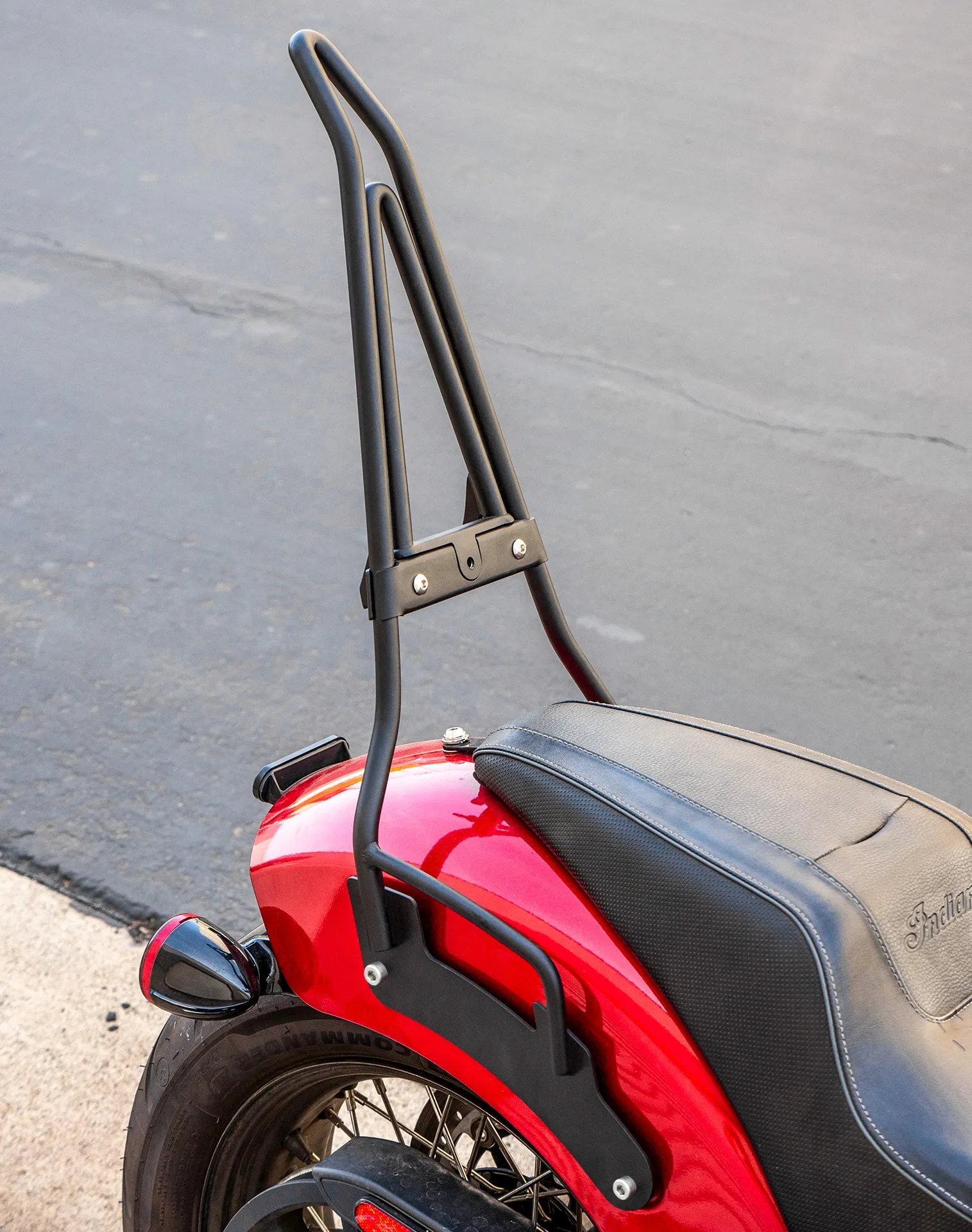 Iron Born Blade 25" Indian Chief Bobber Dark Horse (2022 ) Sissy Bar with Foldable Luggage Rack Matte Black