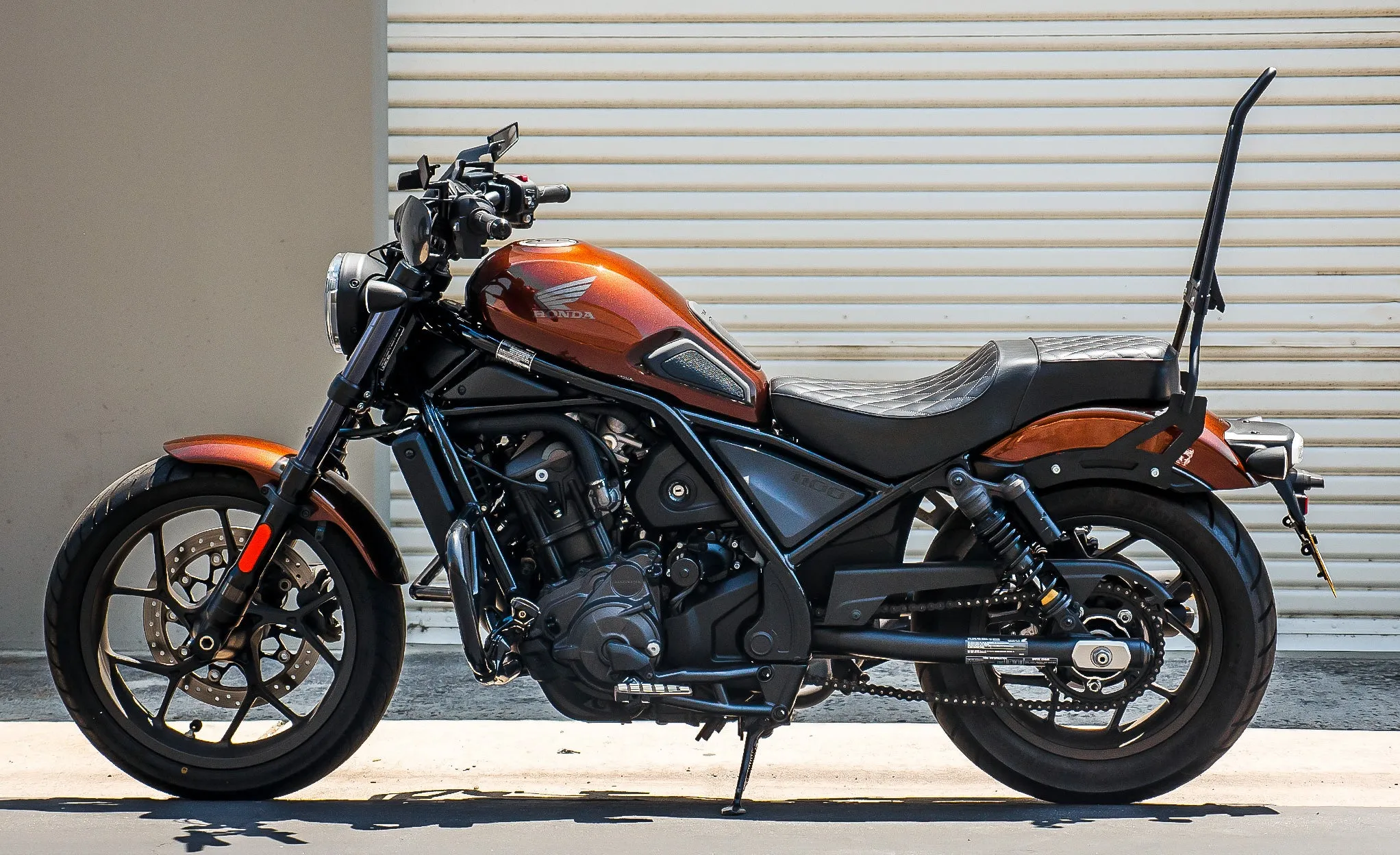 Iron Born Blade 25" Sissy Bar with Foldable Luggage Rack for Honda Rebel 1100 CMX1100 Matte Black