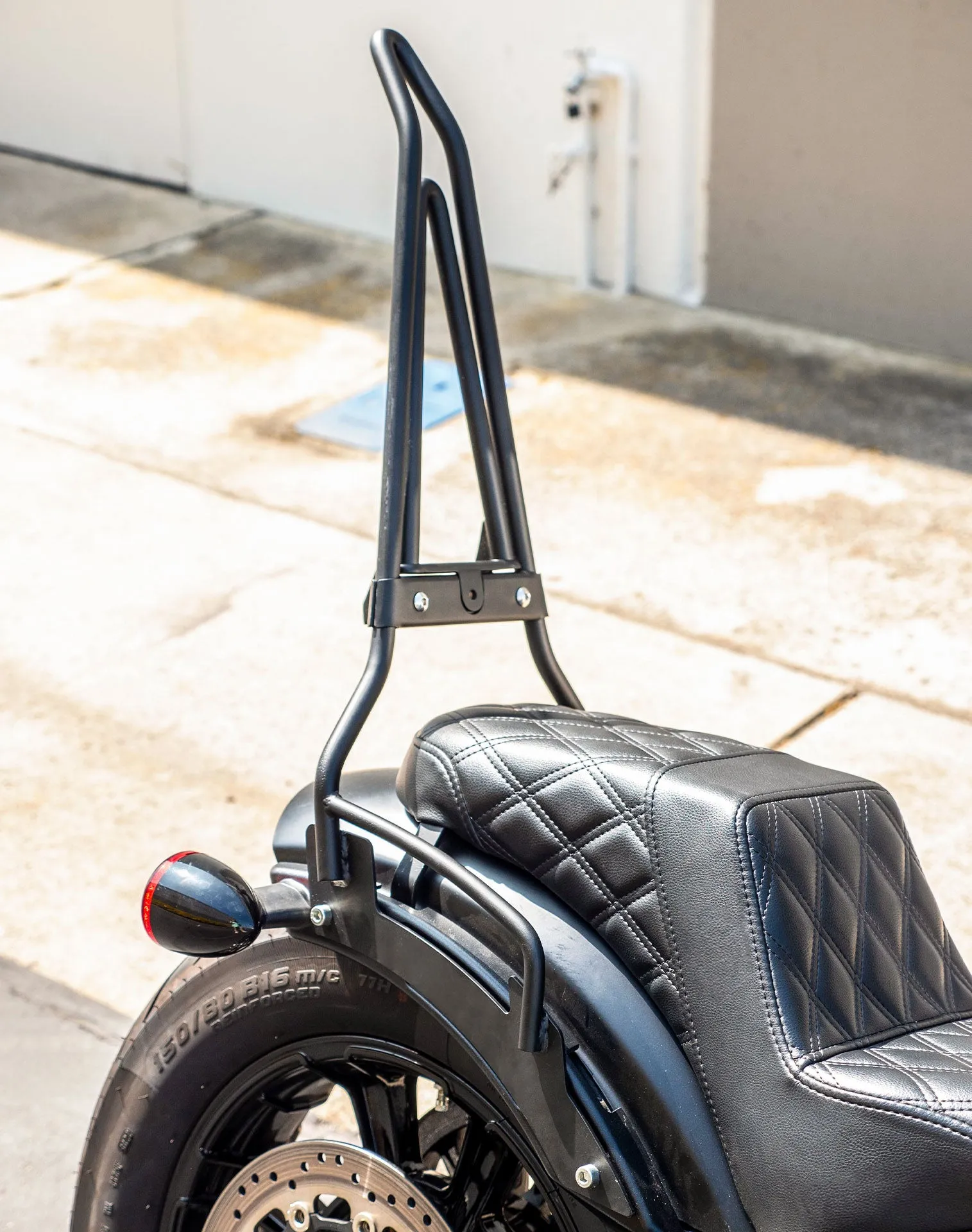 Iron Born Blade 25" Sissy Bar with Foldable Luggage Rack for Indian Scout Rogue Sixty Matte Black