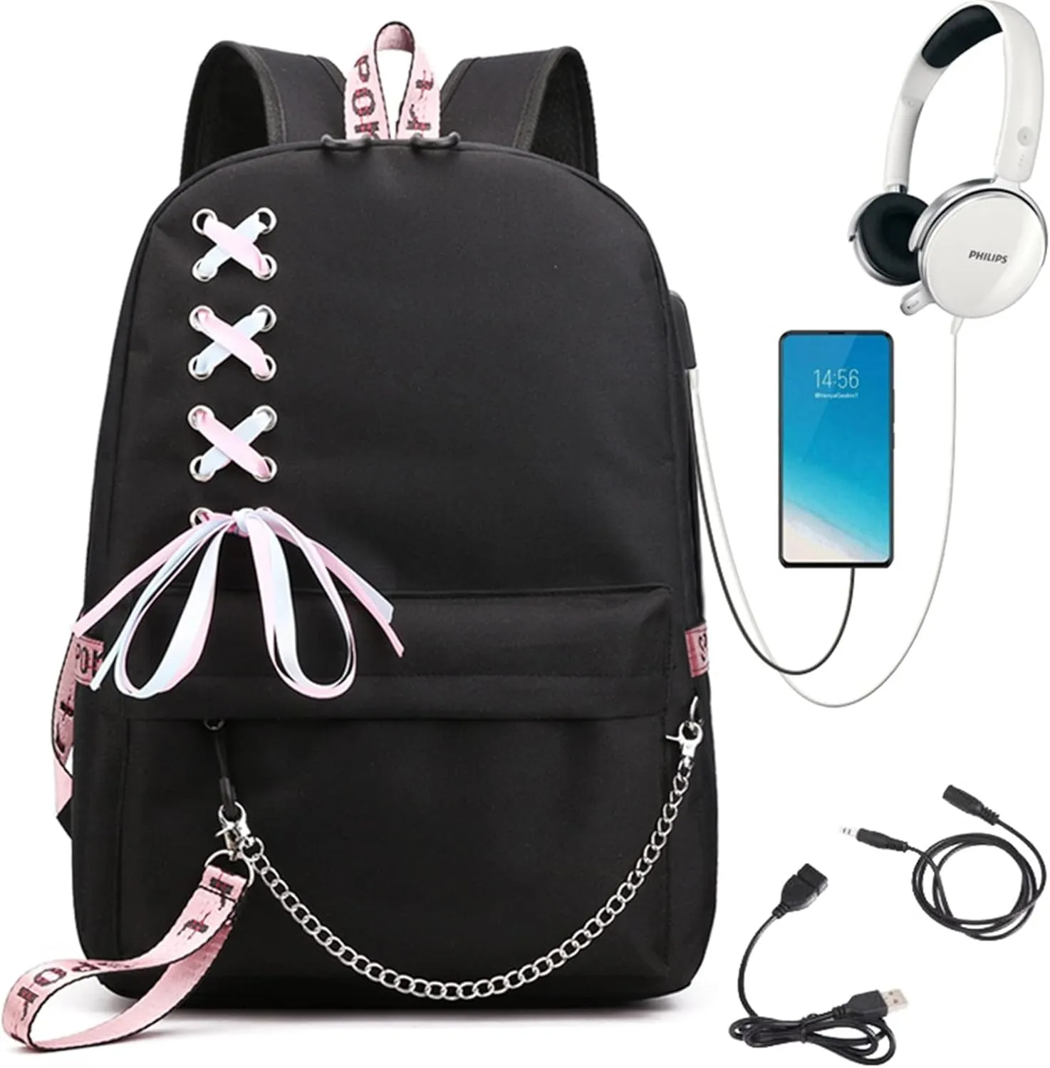 ISaikoy Anime Ouran High School Host Club Backpack Shoulder Bag Bookbag Student School Bag Daypack Satchel 14