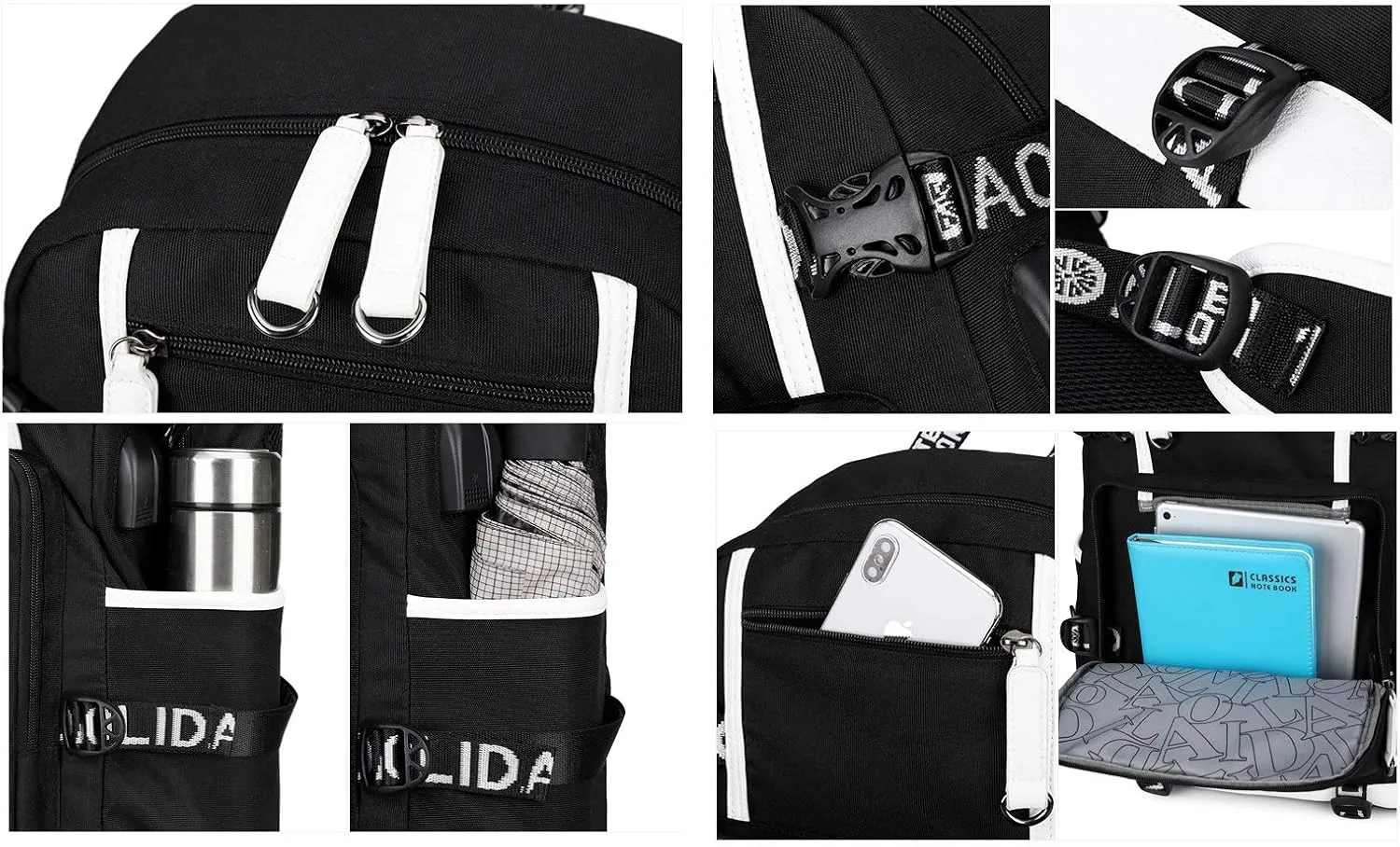 ISaikoy Game Zenless Zone Zero Backpack Daypack Bookbag Laptop Bag School Bag with USB Port 10