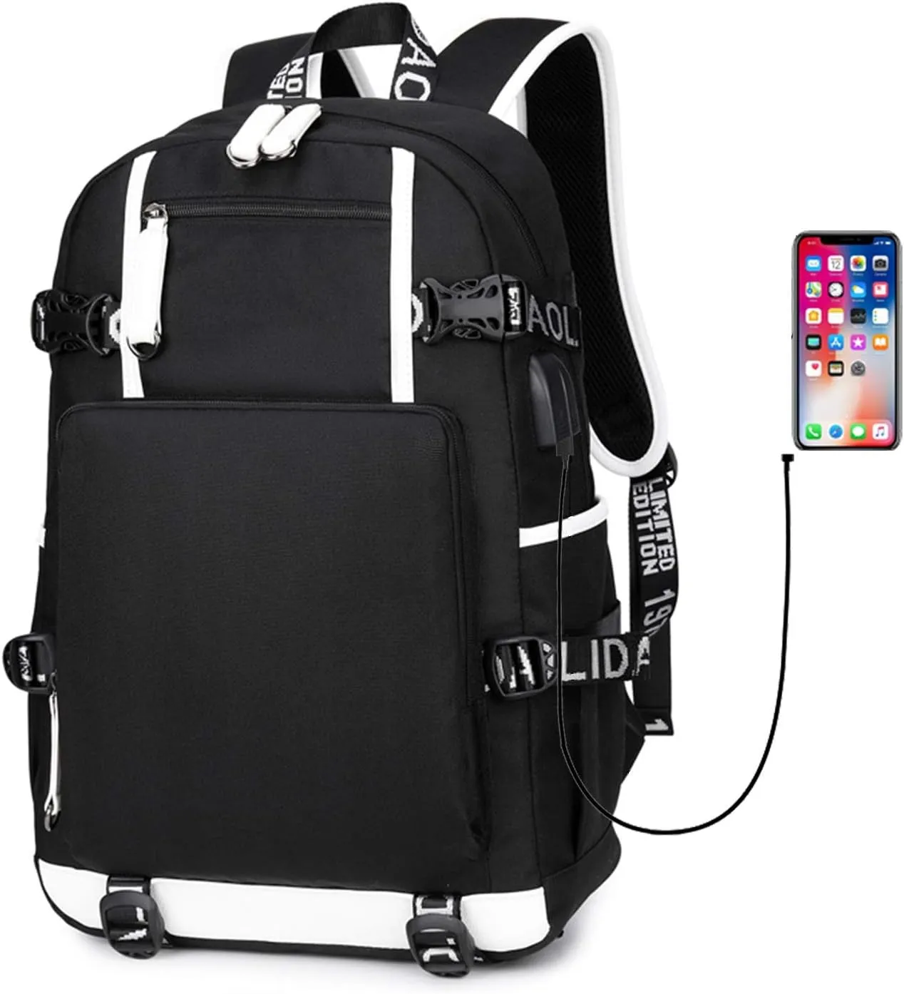 ISaikoy Game Zenless Zone Zero Backpack Daypack Bookbag Laptop Bag School Bag with USB Port 13