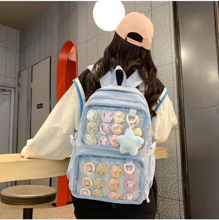 Ita Bag Cute Backpack for Women Men, Backpack Daypack Kawaii Y2K Itabag Lolita Bag Trip Hiking Daypack Daily Use Bag (blue)