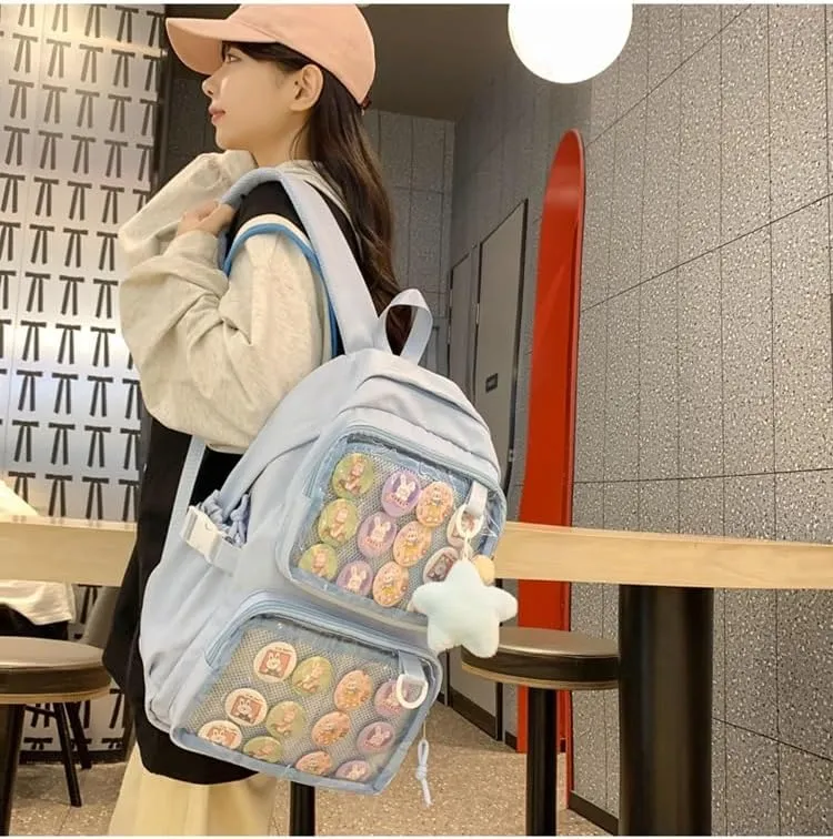 Ita Bag Cute Backpack for Women Men, Backpack Daypack Kawaii Y2K Itabag Lolita Bag Trip Hiking Daypack Daily Use Bag (blue)