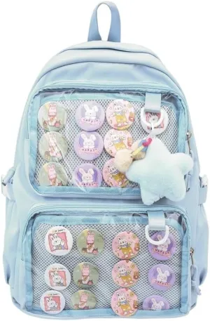 Ita Bag Cute Backpack for Women Men, Backpack Daypack Kawaii Y2K Itabag Lolita Bag Trip Hiking Daypack Daily Use Bag (blue)
