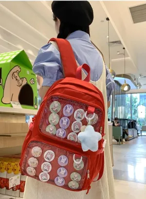 Ita Bag Cute Backpack for Women Men, Backpack Daypack Kawaii Y2K Itabag Lolita Bag Trip Hiking Daypack Daily Use Bag (red)