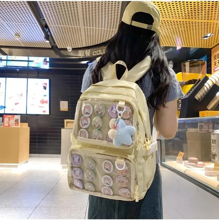 Ita Bag Cute Backpack for Women Men, Backpack Daypack Kawaii Y2K Itabag Lolita Bag Trip Hiking Daypack Daily Use Bag (yellow)
