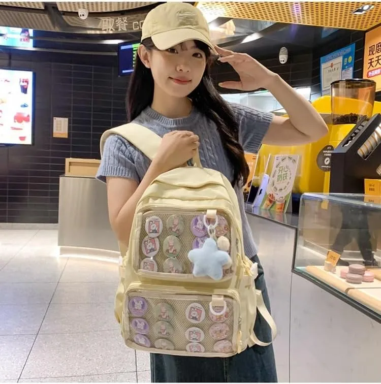 Ita Bag Cute Backpack for Women Men, Backpack Daypack Kawaii Y2K Itabag Lolita Bag Trip Hiking Daypack Daily Use Bag (yellow)