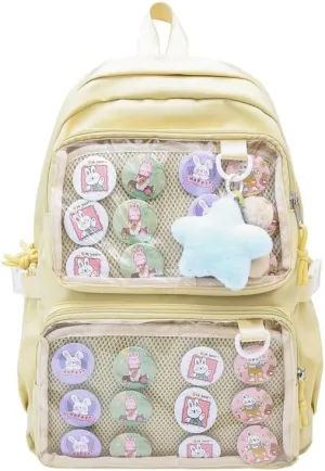 Ita Bag Cute Backpack for Women Men, Backpack Daypack Kawaii Y2K Itabag Lolita Bag Trip Hiking Daypack Daily Use Bag (yellow)