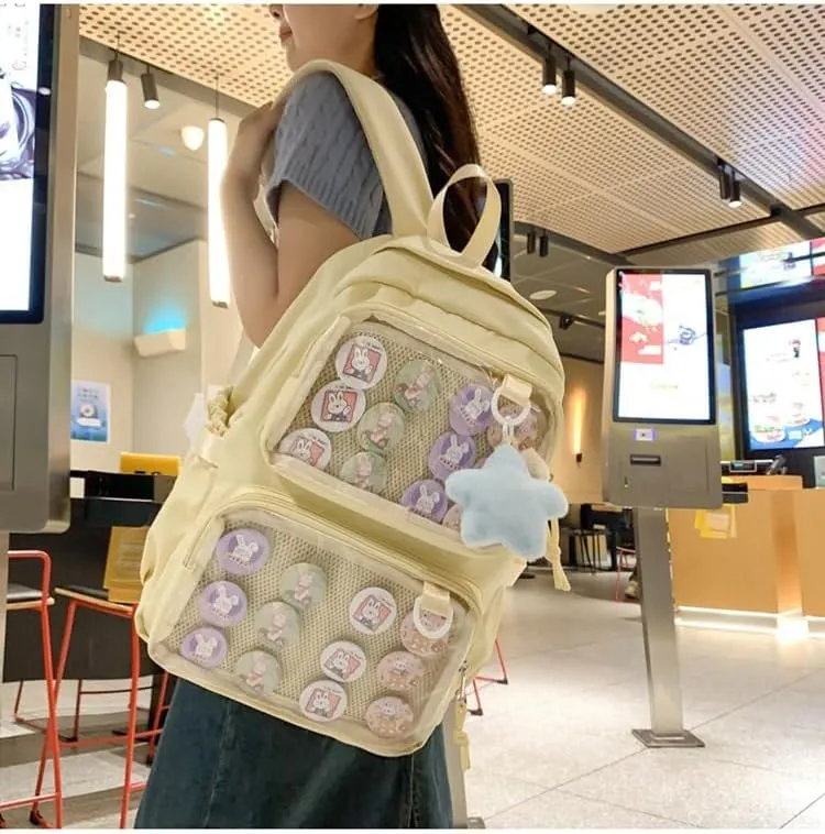 Ita Bag Cute Backpack for Women Men, Backpack Daypack Kawaii Y2K Itabag Lolita Bag Trip Hiking Daypack Daily Use Bag (yellow)