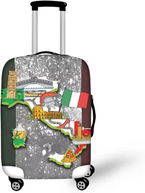 Italy Suitcase Cover Protectors 18/24/28/32 Inch Luggage Cover for Wheeled Suitcase Travel Elastic Suitcase Protector Custom Suitcase Cover Duffle Bag Covers Protector for Travel-L