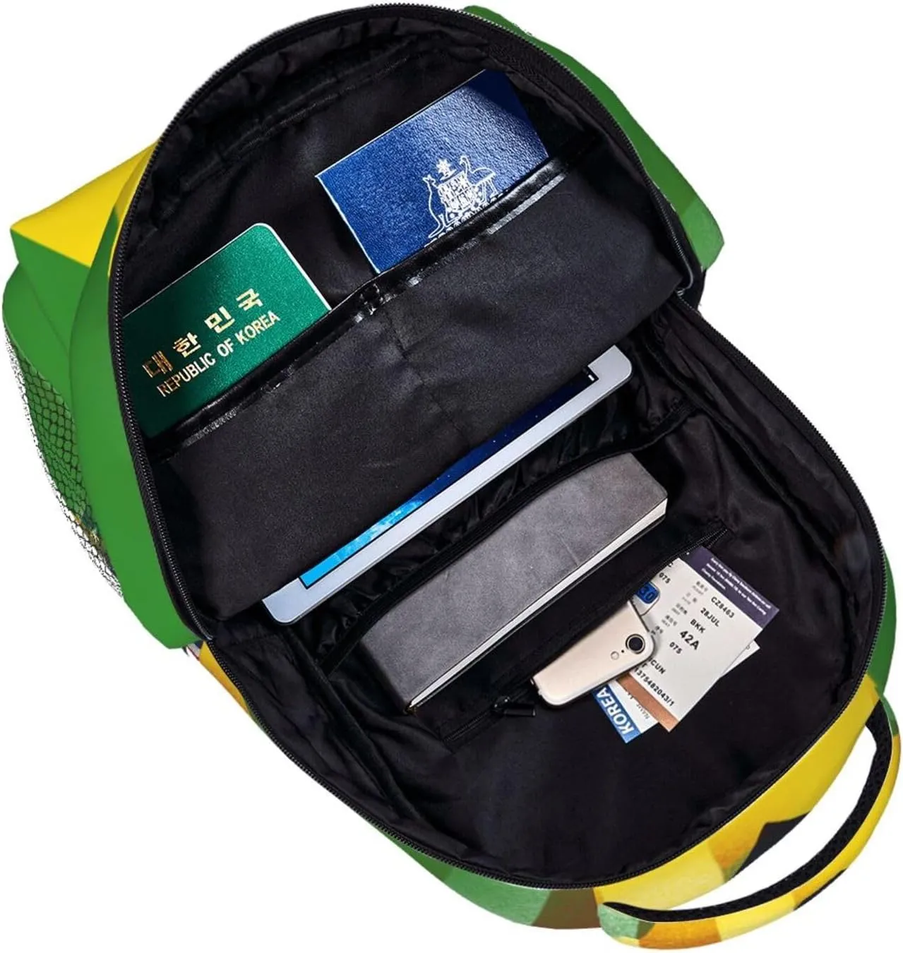 Jamaica with american Backpack Double Shoulder Bag 15 Inch Laptop Bagpack for Hiking Work Camping Travel