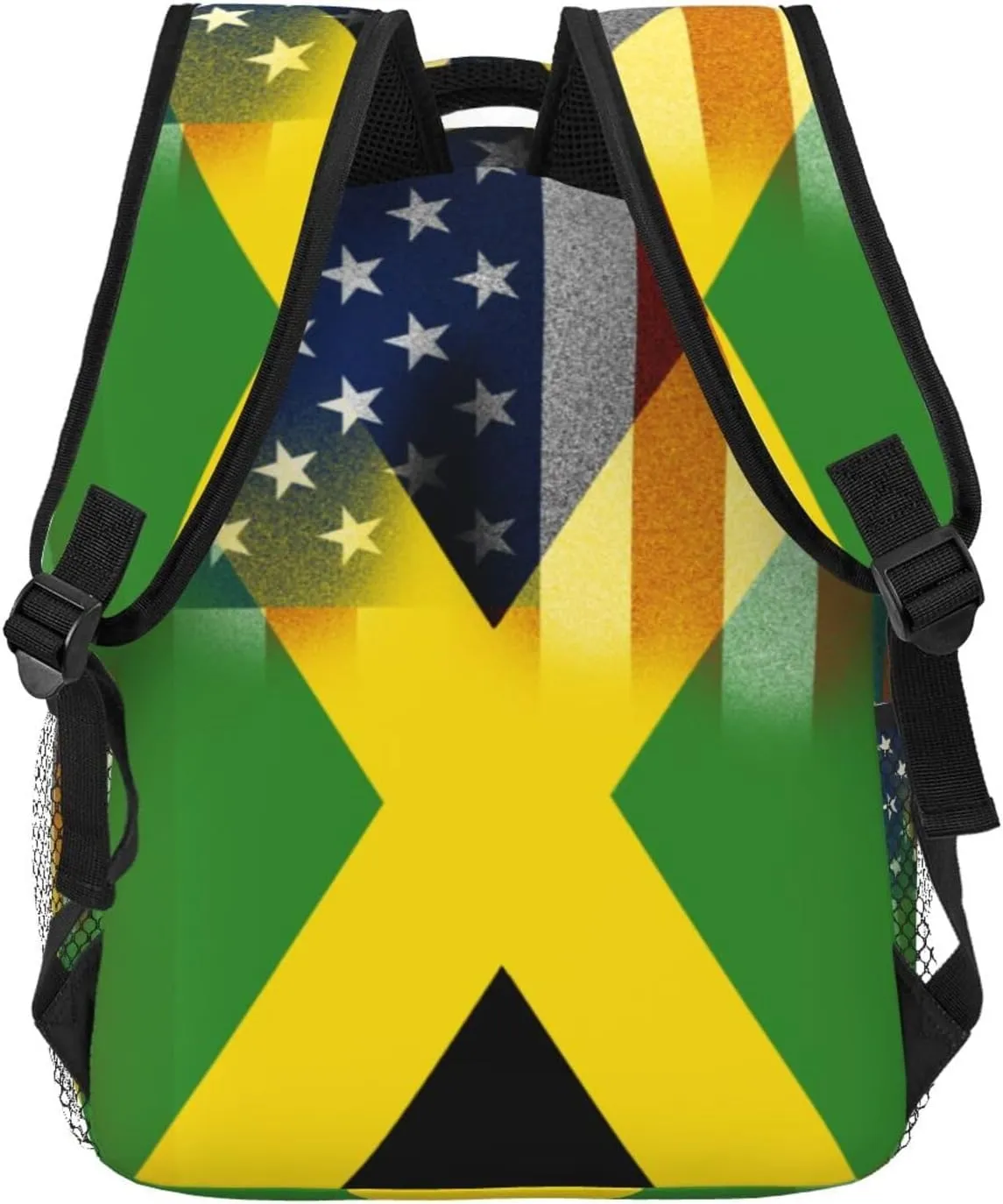 Jamaica with american Backpack Double Shoulder Bag 15 Inch Laptop Bagpack for Hiking Work Camping Travel